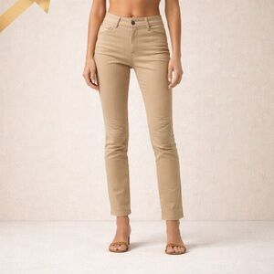 Peruvian Connection Beige Chino Pants Viscose Blend Size 10